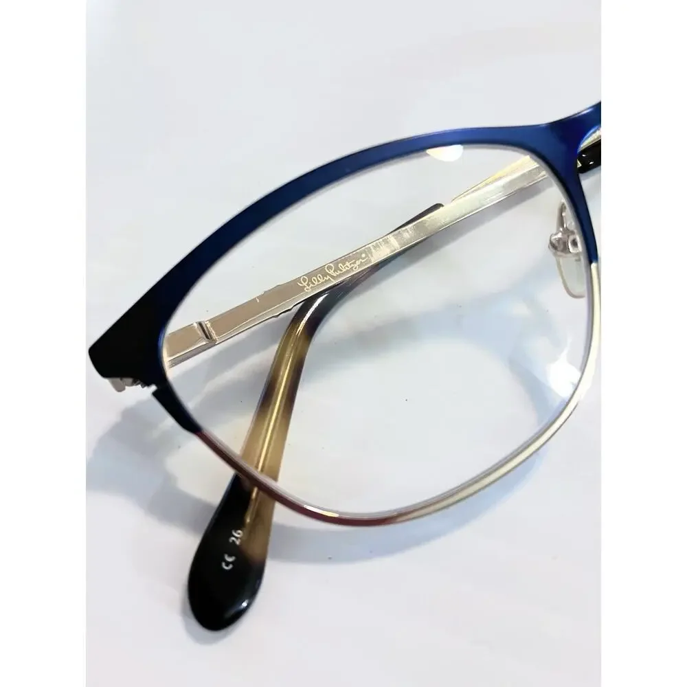 Lilly Pulitzer Eyeglass Frames Georgina Navy Blue Gold Full Rim 49 16 135